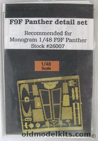 True Details 1/48 F9F Panther Photoetched Detail Set, 26007 plastic model kit